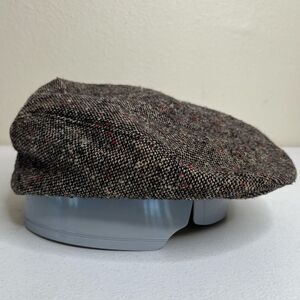 Vintage Tweed Newsboy Cap Cabbie Peaky Blinders Brown Union Made USA Men Large